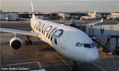 Ombord på Finnair AY635/AY005 till New York